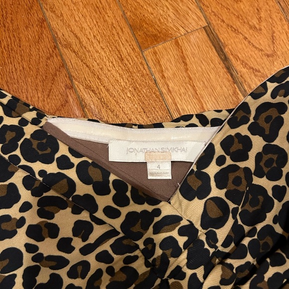 SIMKHAI One Sleeve Leopard Dress Sz 4 - Picture 4 of 5